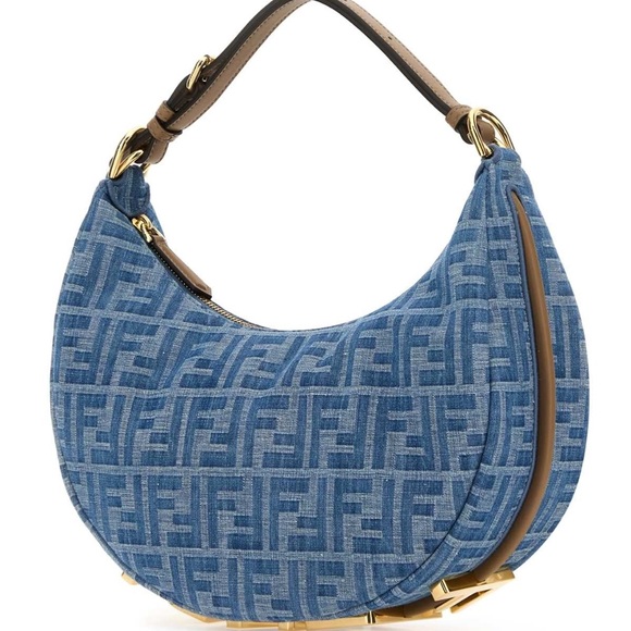 ❌❌SOLD! NWT Fendi Fendigraphy Small Denim Shoulder Bag - Picture 2 of 4
